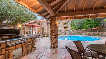 Pool with bbq area 